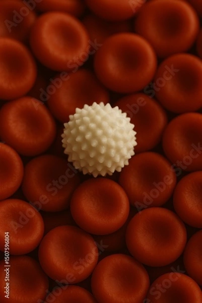 Fototapeta white cell with red cell background