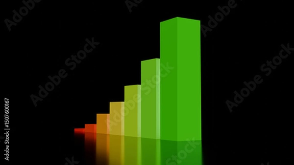 Fototapeta Business graph showing profit on a black background