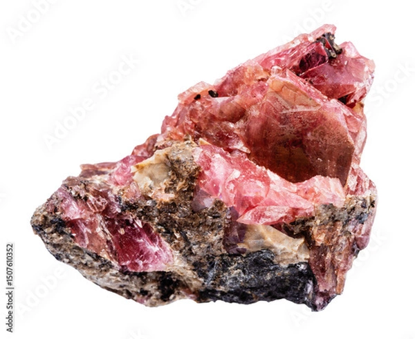 Obraz raw crystalline rhodonite mineral isolated