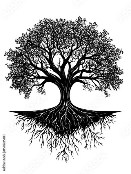 Obraz Family tree with inheritance paths, vector illustration