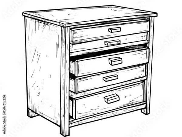 Obraz Filing cabinet with missing folders, vector graphic