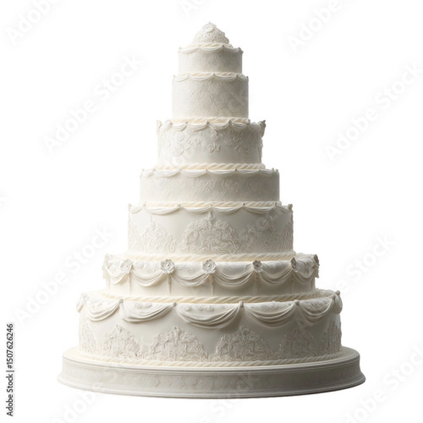 Obraz Wedding Cake Isolated on a White Background