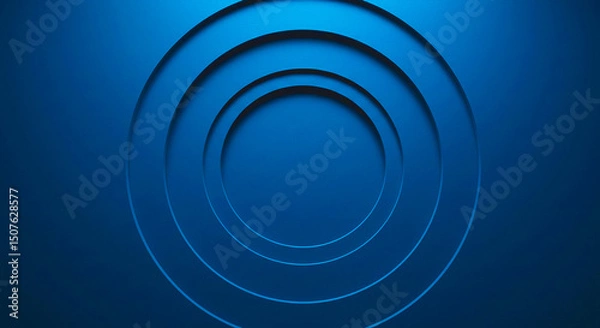 Fototapeta A series of concentric circles in varying sizes in a dark blue color scheme abstract background