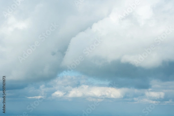 Obraz Large White Clouds in Blue Sky View For weather or nature concepts.