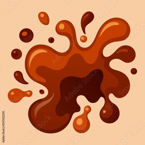 Obraz Set of Chocolate Drink Splash