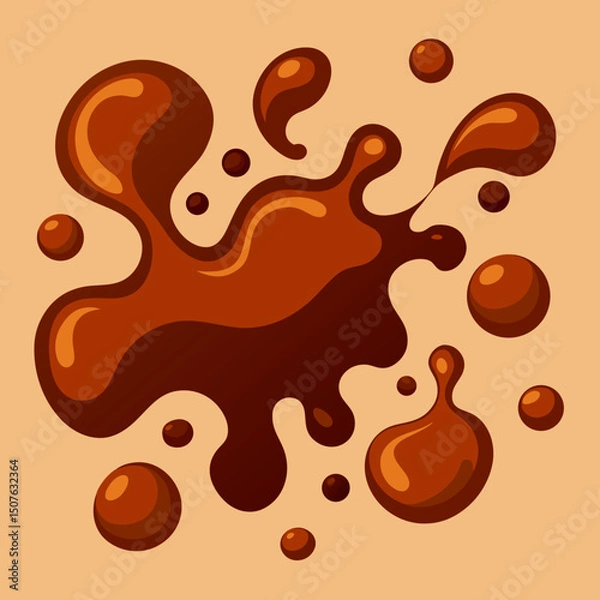 Obraz Set of Chocolate Drink Splash