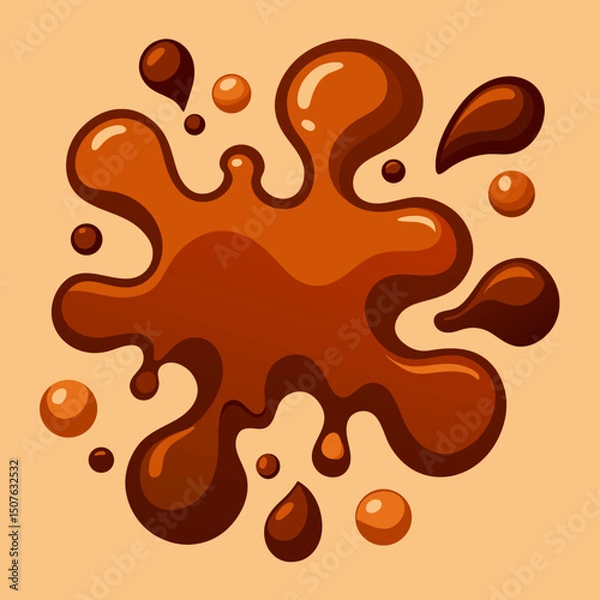 Obraz Set of Chocolate Drink Splash