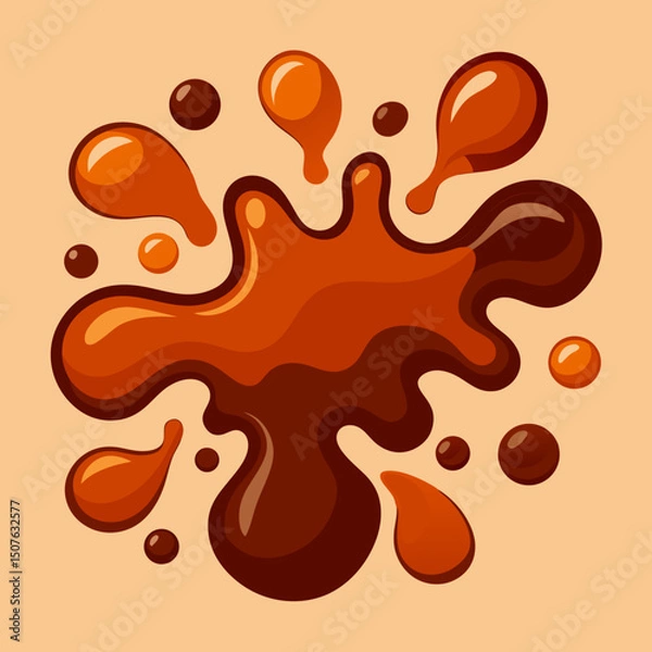 Obraz Set of Chocolate Drink Splash