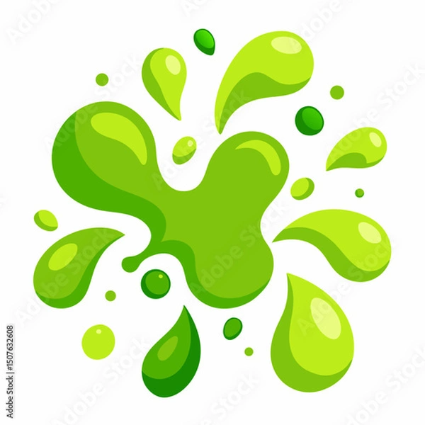 Obraz Set of Matcha Drink Splash