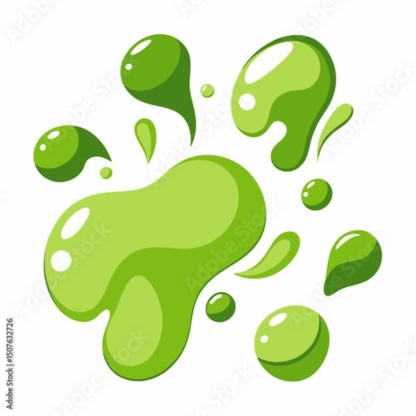 Obraz Set of Matcha Drink Splash