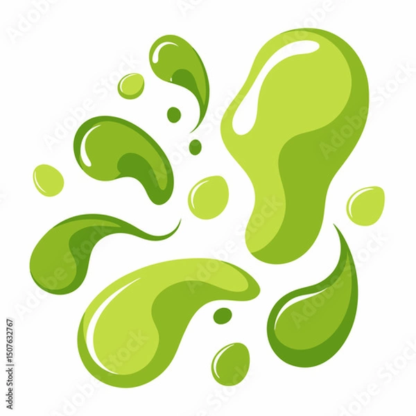 Obraz Set of Matcha Drink Splash