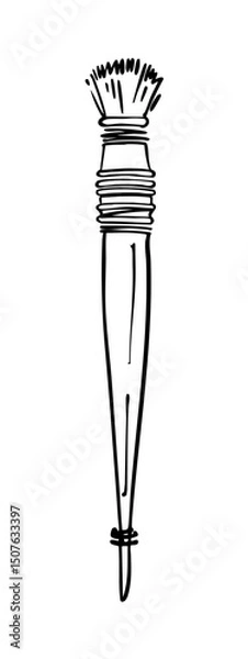 Fototapeta Dry Texture Brush. Hand drawn black and white vector illustration in ink sketch style. For worksheets, art lessons, printables, branding, planners, and digital design. Scalable and editable.