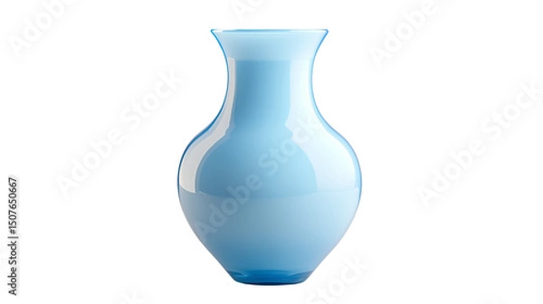 Fototapeta A set of close-up images of an empty light blue vase with delicate reflections, ideal for home decor, isolated on a transparent background for stock imagery isolated on a transparent background