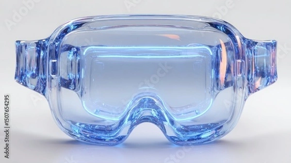 Obraz Clear Blue Protective Goggles with Transparent Lens and Adjustable Straps for Safety and Comfor