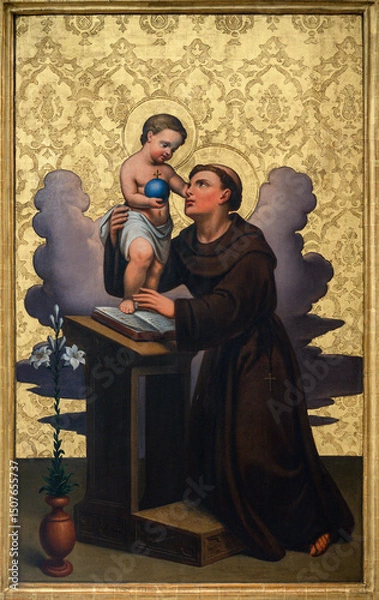 Obraz Saint Anthony of Padua with the Infant Jesus. The Cathedral of St Elizabeth (Dóm svätej Alžbety) in Košice, Slovakia.