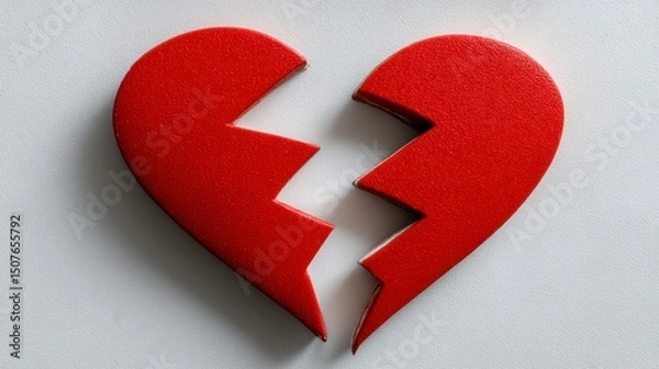 Obraz Broken Heart Symbolizing Emotional Pain and Separation