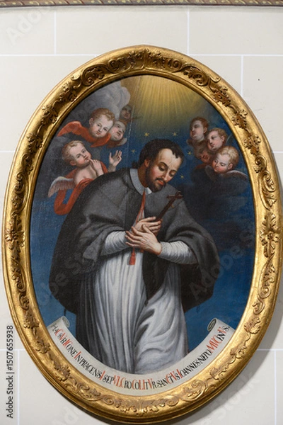 Obraz St John of Nepomuk (John Nepomucene). The Cathedral of St Elizabeth (Dóm svätej Alžbety) in Košice, Slovakia.