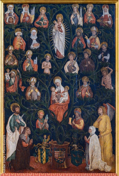 Obraz St Anne, the Virgin Mary and other saints. The Cathedral of St Elizabeth (Dóm svätej Alžbety) in Košice, Slovakia.