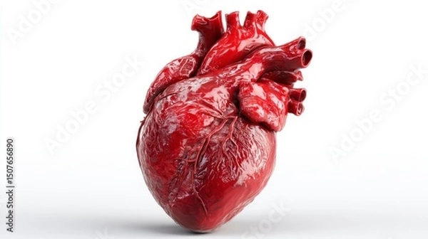 Obraz Anatomically Accurate 3D Model of a Human Heart Detailed Medical Illustration for Educational