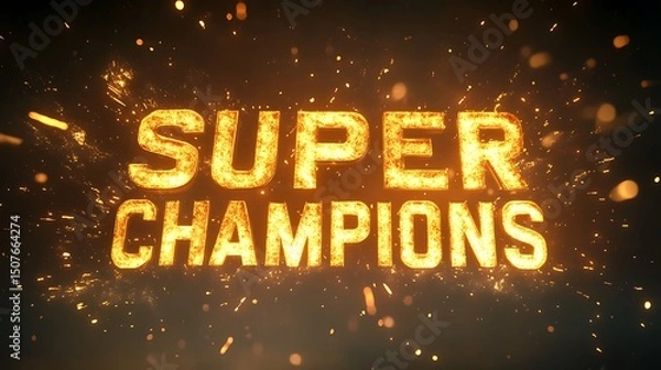 Obraz Fiery text display of the words "super champions".