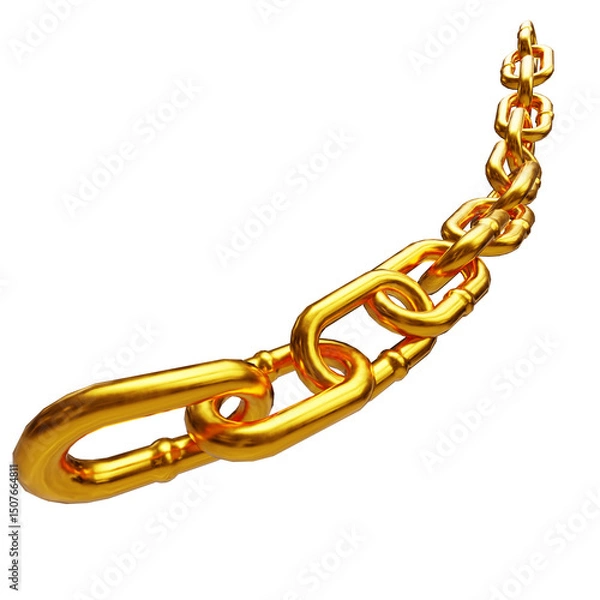 Obraz gold chain link on transparent background