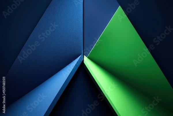 Fototapeta Abstract Geometric Design With Blue Green Shapes