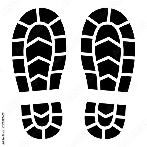 Obraz Footprints glyph solid icon