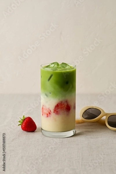 Obraz strawberry matcha latte