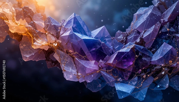 Obraz Cosmic Amethyst Geodes A Celestial Crystal Cluster