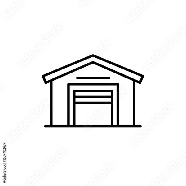 Obraz Simple outline of a storage warehouse in minimalist style  