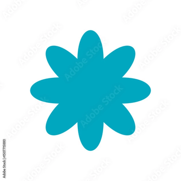 Obraz Bold abstract flower icon. Modern flower shape element. Minimal design with brutalist influences, y2k aesthetics, and contemporary style. Perfect for trendy graphic projects and artistic expressions.