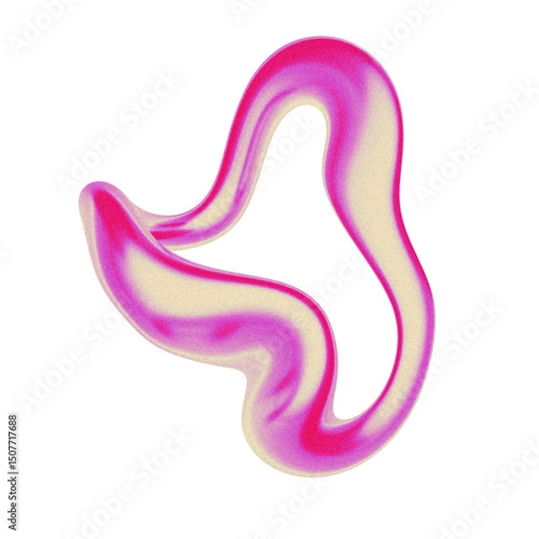 Fototapeta 3d abstract fluid iridescent shape on transparent background
