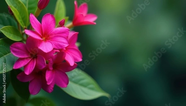 Fototapeta Bold fuchsia blooms, dense clustered petals, tropical feel , magenta, design, blossom