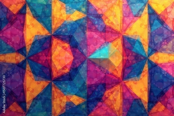 Fototapeta Geometric abstract shapes, perfectly repeating , green, color