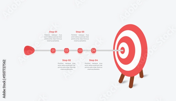 Obraz Business target infographic with 4 steps