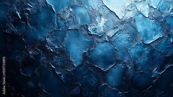 Fototapeta Dark icy texture background resembling frozen glass, creating captivating and cool atmosphere