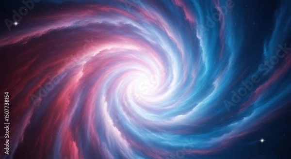 Fototapeta Cosmic spiral galaxy swirling nebula space background representing the universe s mystery and creation