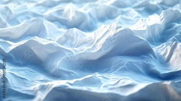 Fototapeta White peaks and valleys; undulating surface texture with subtle blue shadows and bright highlights