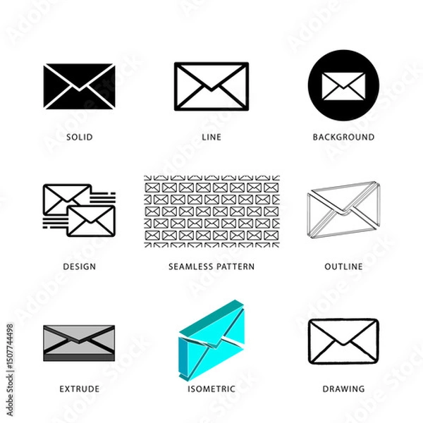 Fototapeta Each mail icon has its own creative design, and each design can meet the needs of different jobs.