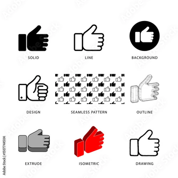Fototapeta Each like icon has its own creative design, and each design can meet the needs of different jobs.