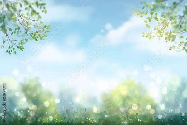 Fototapeta Springtime Nature Background With Soft Focus