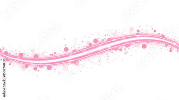 Fototapeta Abstract Pink Glitter Wave With Dynamic Energy and Sparkling