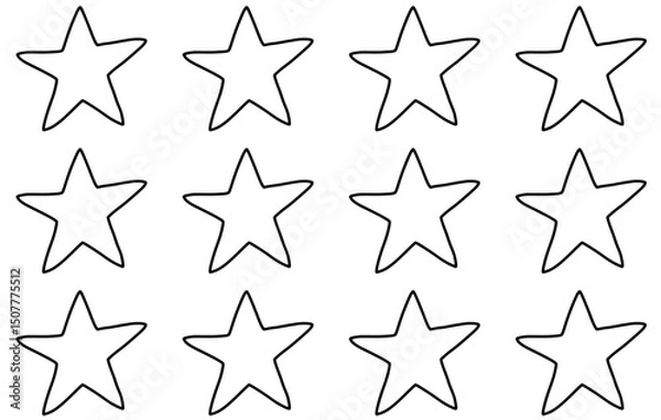 Fototapeta Simple and minimalist star seamless pattern vector, ideal for various design projects such as backgrounds, gift wrap, fabric, decoration and graphic elements.