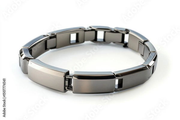 Obraz silver bracelet isolated on white