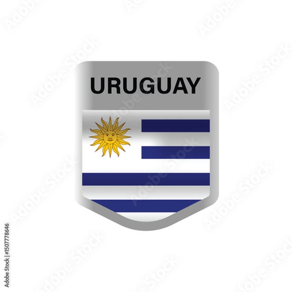 Obraz Badge uruguay flag nation flag design vector