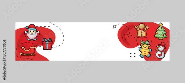 Obraz Christmas holiday horizontal banner template background design