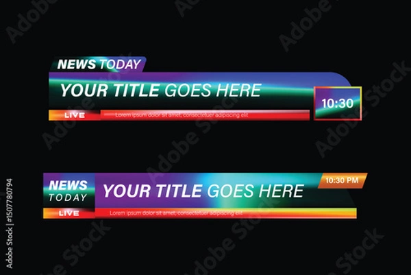 Obraz Colorful lower third banner tv breaking news template graphic