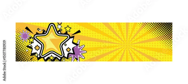 Obraz Colorful comic abstract background template horizontal banner design