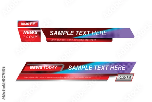 Obraz Colorful news lower third banner template element graphic
