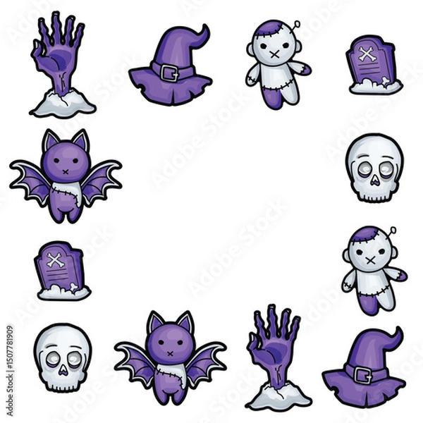 Obraz Frame art of halloween holiday isolated on white background